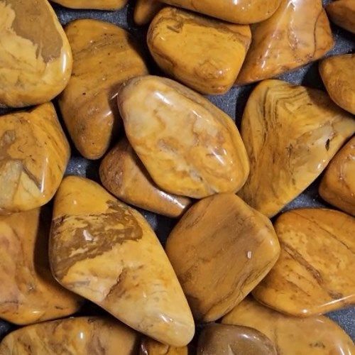 Jasper Yellow Tumbled Stone 1&quot;-1.5&quot;