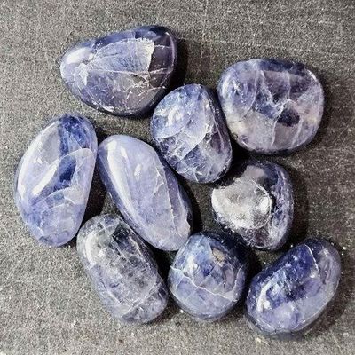 Iolite aka Cordierite Tumbled Stone High Grade .75"-1"