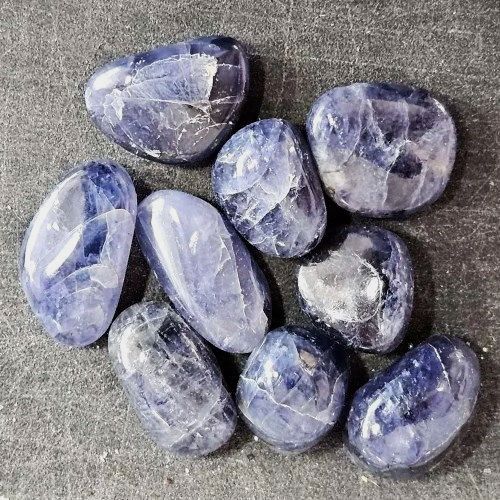 Iolite aka Cordierite Tumbled Stone High Grade .75&quot;-1&quot;