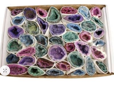Agate Geode  ends dyed 2" flat