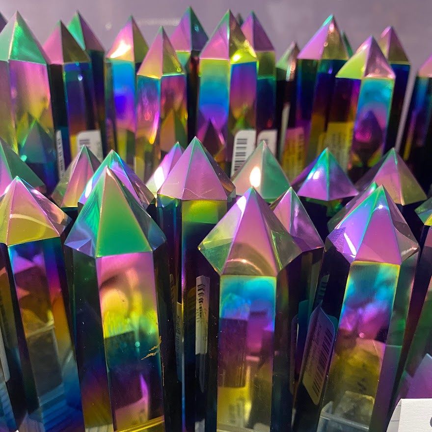 Obsidian Black Rainbow Plated Tower 3"-4"