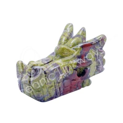 Assorted Dragon Head Gemstone Carving 2"