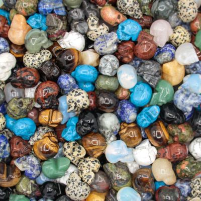 Assorted Skull Mini Gemstone Carving 1"