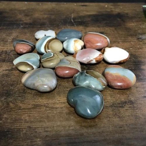 Jasper Polychrome Heart Puffy 1"-1.5"