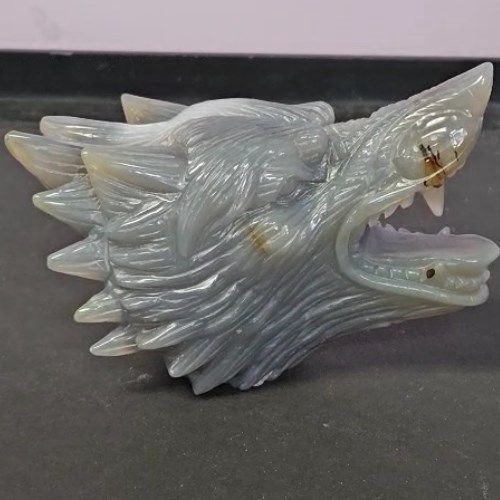 Wolf Head Agate Carving - Select