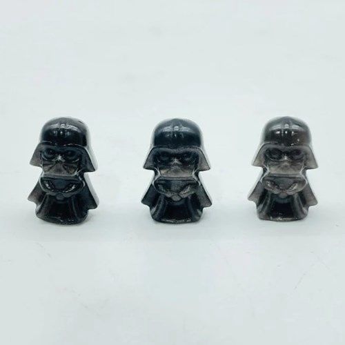 Obsidian Black Darth Vader Mini Gemstone Carving .6"