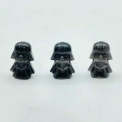 Obsidian Black Darth Vader Mini Gemstone Carving .6"