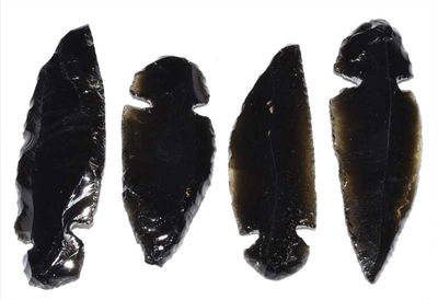 Obsidian Black Arrowheads - Select Size