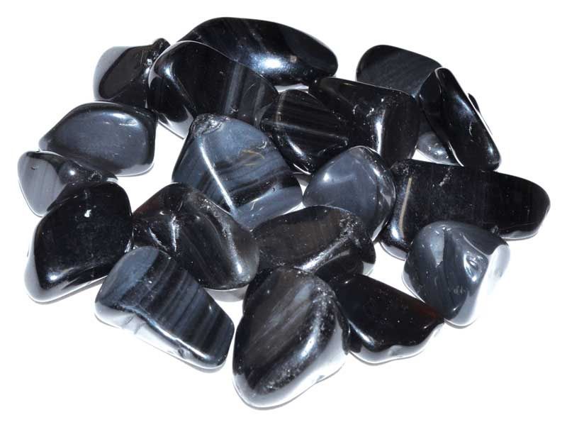 Obsidian Black  Rainbow Tumbled Stone 1&quot;