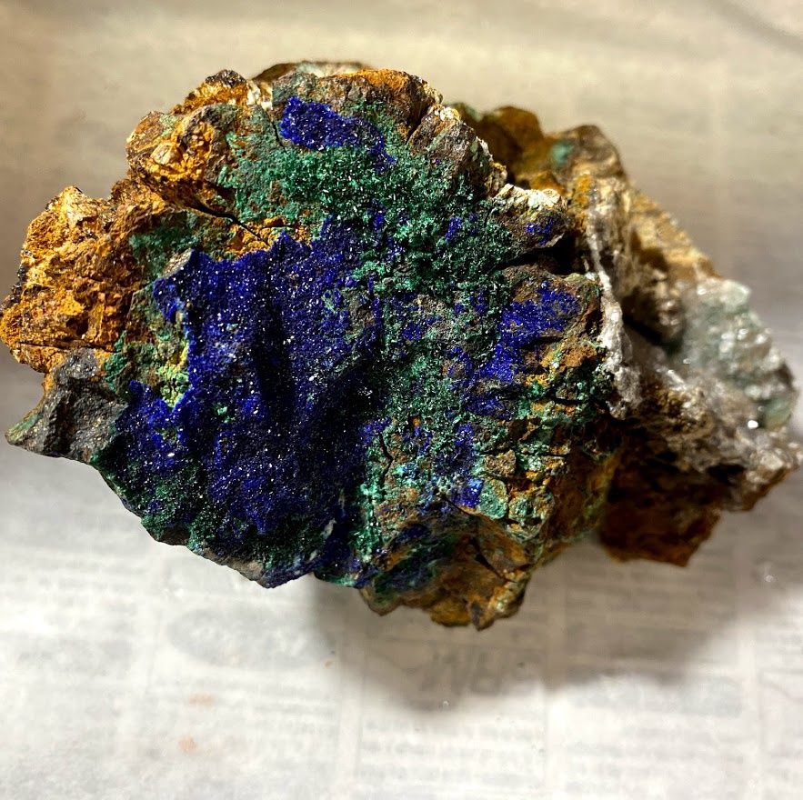 Azurite Malachite Specimen 650g  3"x4"x4"