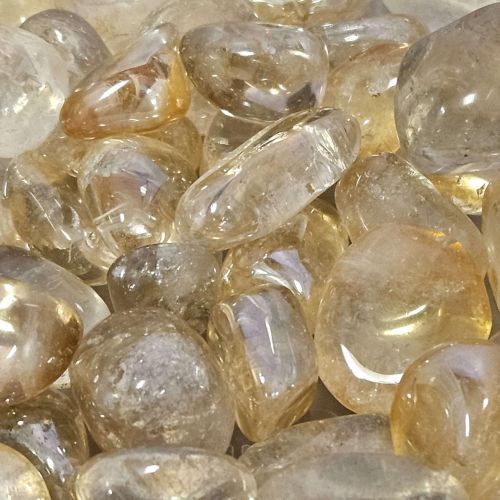 Quartz Aura Orange Gold Tumbled Stone .75&quot;-1&quot;