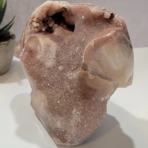 Amethyst Pink Freeform w/ Druzy 4.9" | 1237g