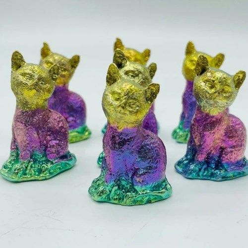 Bismuth Cat Gemstone Carving 1.8"
