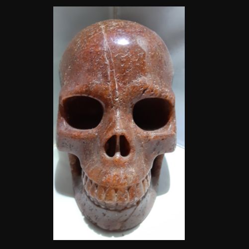 Gemstone Skull Jasper Red 5" W x 4" H - 1348 g Skullis