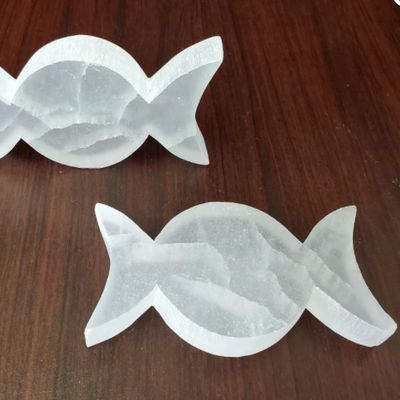 Selenite Triple Moon Altar Tile 4.5"x2.5"