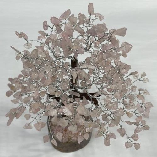 Gemstone Tree - Quartz Rose 500 Beads 11"