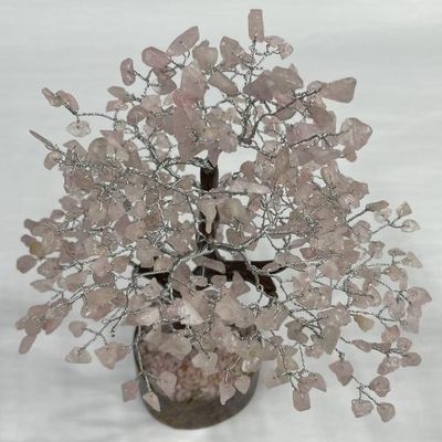 Gemstone Tree - Quartz Rose 500 Beads 11"
