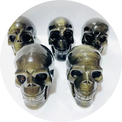 Obsidian Goldsheen Skull 4"-4.5"
