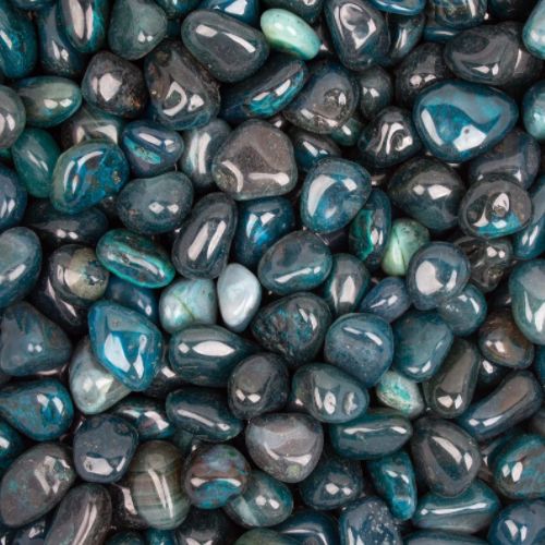 Agate Teal Dyed Tumbled Stone .75&quot;-1&quot;