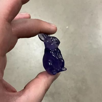 Fluorite Rabbit High Quality Figure Carving 2"