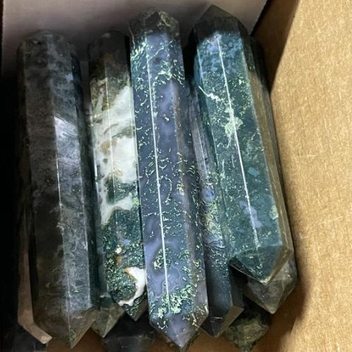 Agate Moss Point Double Terminated 3&quot; - 4.5&quot;