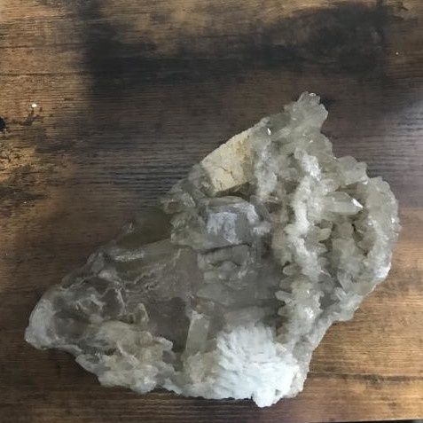 Quartz Cluster w/ Smoky Quartz, Snow Quartz &amp; Cleavelandite 3602g