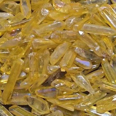 Quartz Yellow Aura Point Point .75"-1.25"