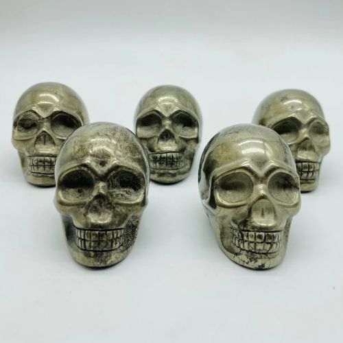 Pyrite Skull Gemstone Carving 1.75&quot;