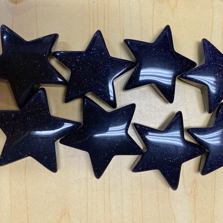 Stars Assorted Stone 1.5&quot;, Type: Blue Goldstone