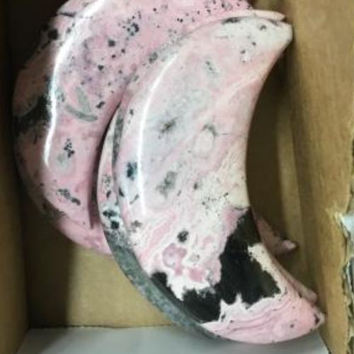 Rhodonite Moon Crescent 4"