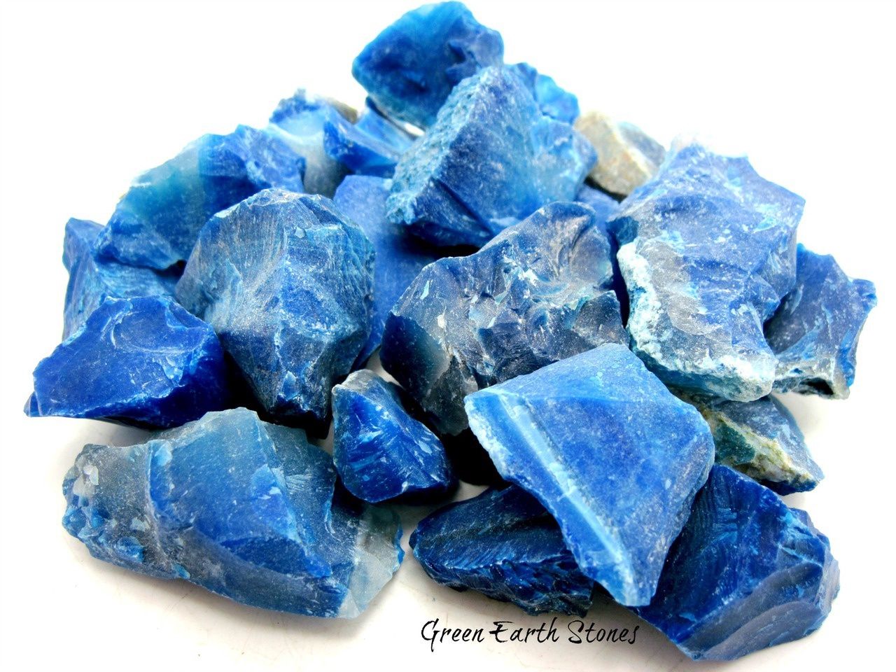 Agate Blue Rough Stones Dyed .5"-1"