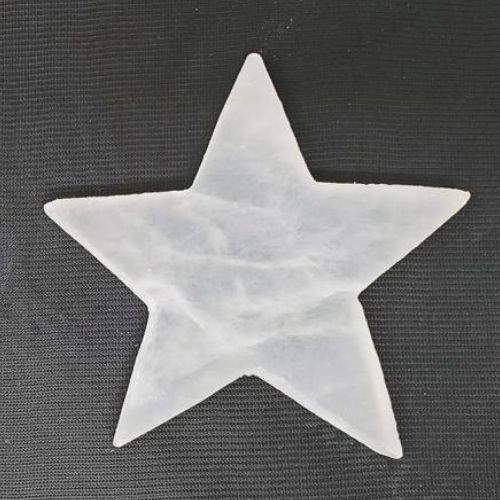 Selenite Star Altar Tile or Charger Plate 3.5&quot;-4&quot;