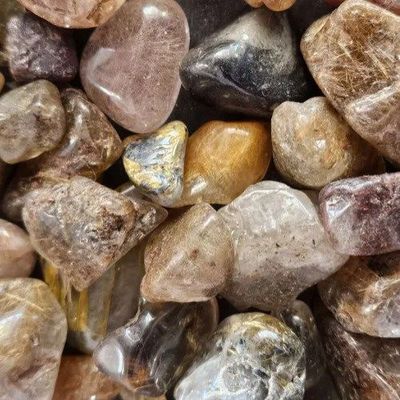 Quartz Golden Rutilated Dark Tumbled Stone .5"-1"