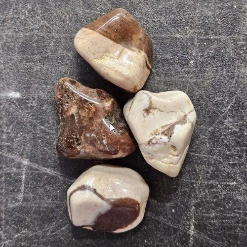 Jasper Zebra Brown Tumbled Stone .75&quot;-1&quot;