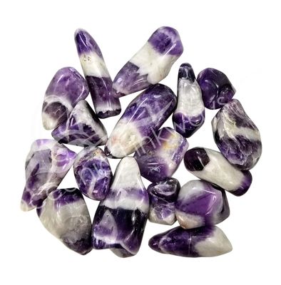 Amethyst Chevron Tumbled Stone .5"-1"