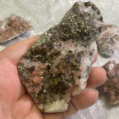 Quartz Hematoid w/ Pyrite + Calcite Specimen - Select