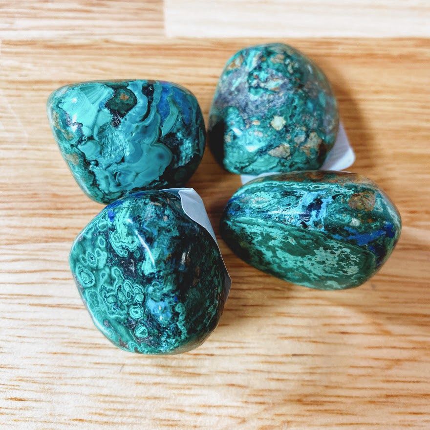 Azurite Malachite Tumbled Stone Grade A 1.5"