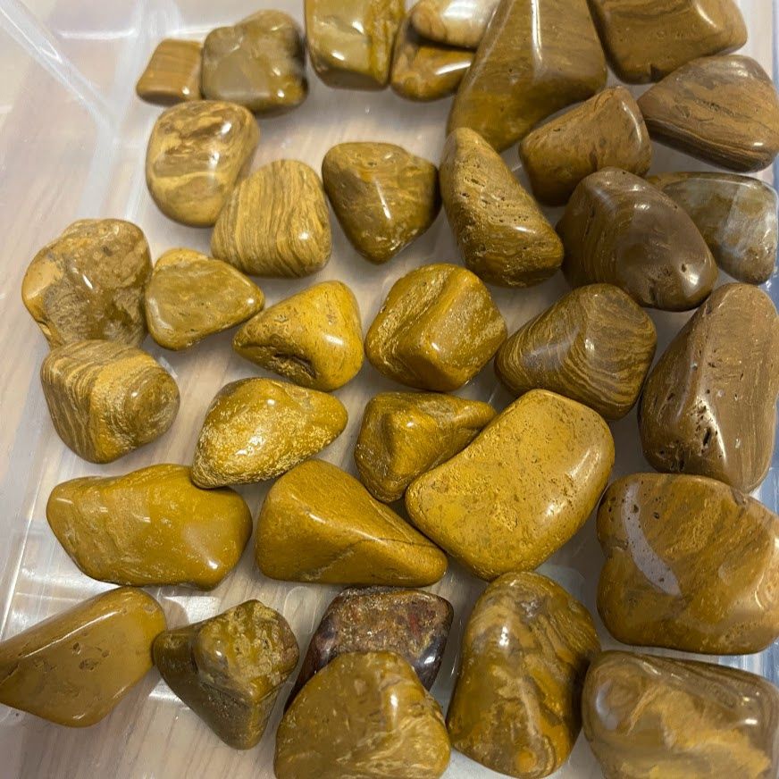 Jasper Yellow Tumbled Stone .5&quot;-.75&quot;