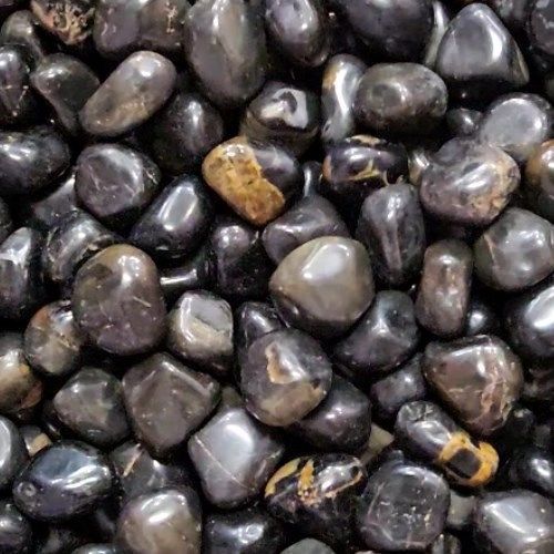Onyx Black Tumbled Stone .5&quot;-.75&quot;