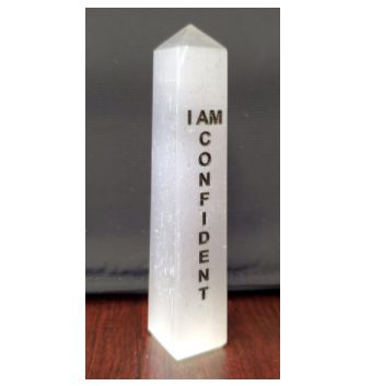 Selenite Affirmation Tower 4"