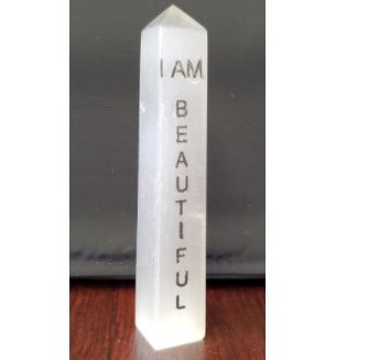 Selenite Affirmation Tower 4"