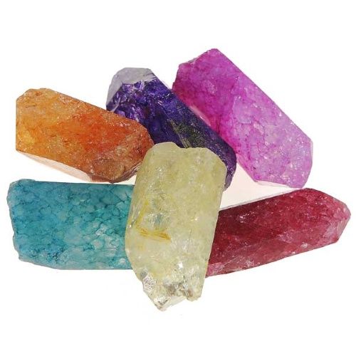 Quartz Point Rainbow Dyed Assorted Colors