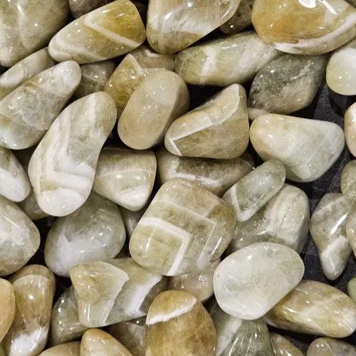 Prasiolite aka Green Amethyst Tumbled Stone .5&quot;-1&quot;