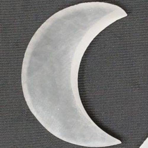 Selenite Moon Altar Tile or Charger Plate 2.5&quot;-3&quot;