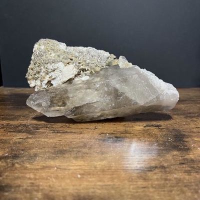 Quartz Point w/ Phantoms, Epidote, Snow Quartz, Cleavelandite, Mica 1372g