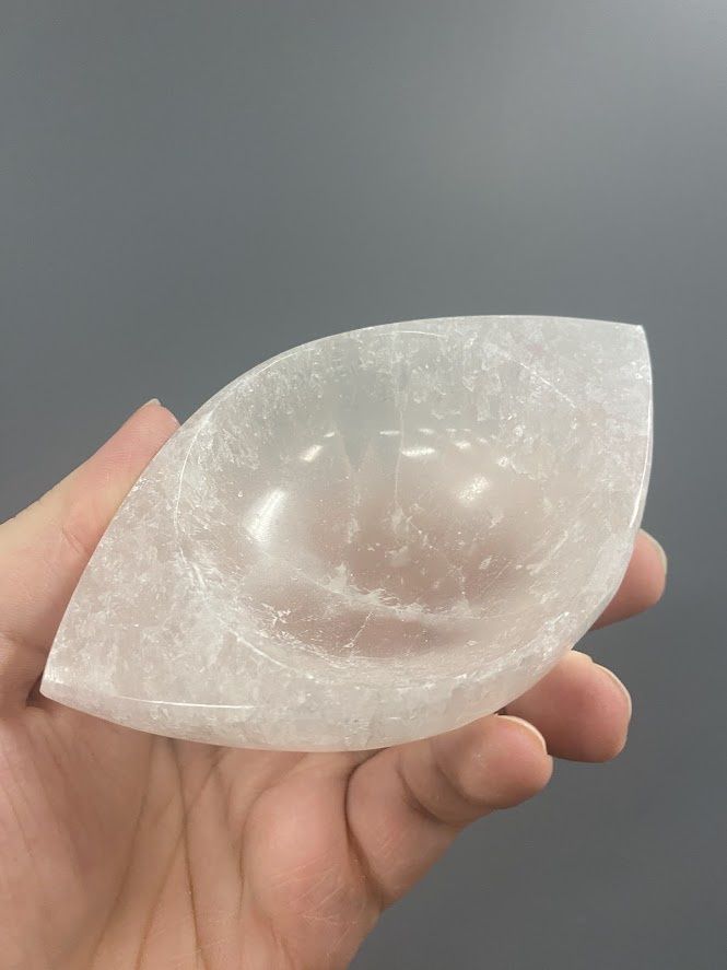 Selenite Bowl Eye Shaped 5&quot;