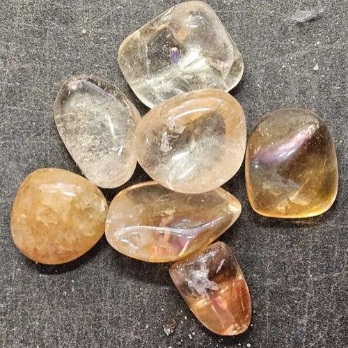 Quartz Aura Orange Rose Tumbled Stone .75&quot;-1&quot;