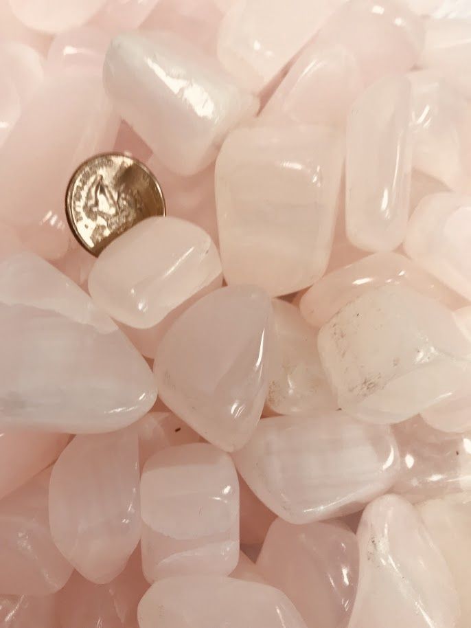 Calcite Pink Mangano Tumbled Stone .75"-1"