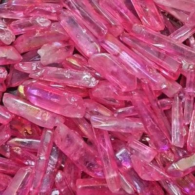 Quartz Aura Pink Point .75"-1.25"