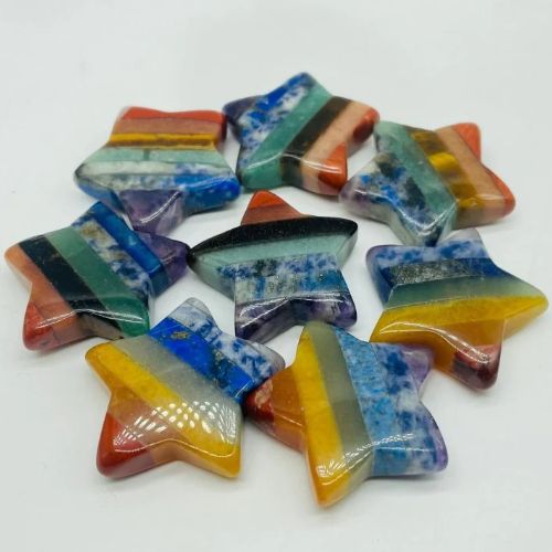 7 Chakra Star Carving 1.2"